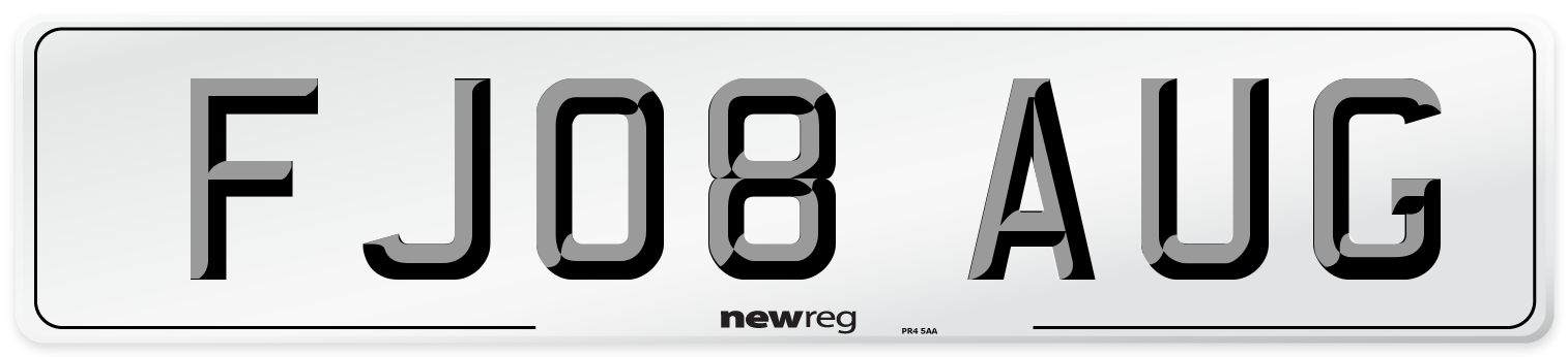 FJ08 AUG Number Plate from New Reg